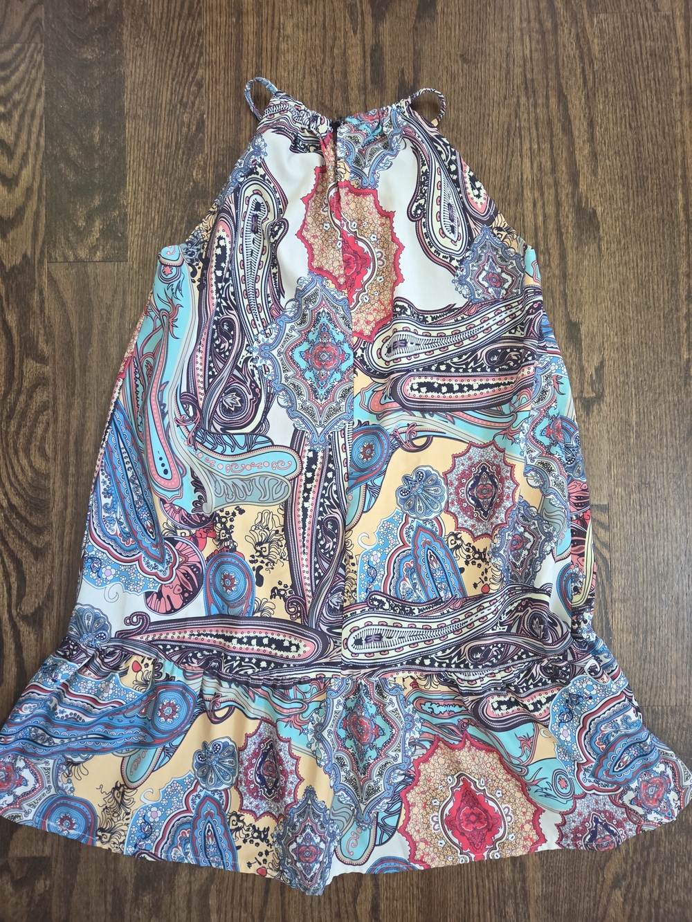 Multicolor Paisley Halter Neck Tunic Top Boho - Picture 7 of 8